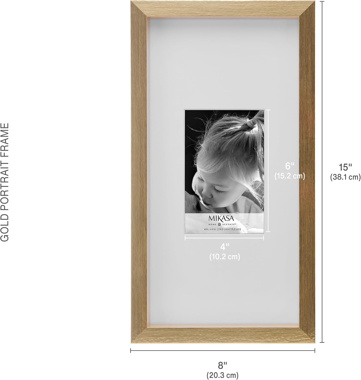 Mikasa Silver Gallery Frame-16 x 16 Matted to 5 x 7(Gold)