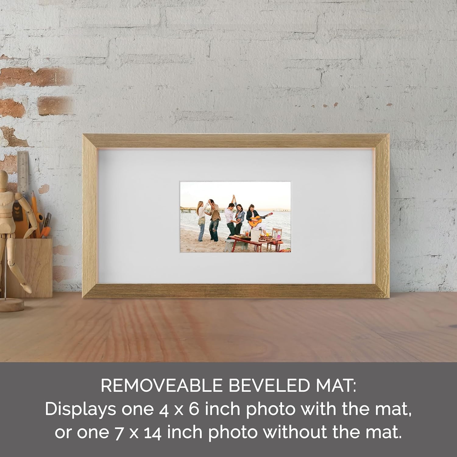 Mikasa Silver Gallery Frame-16 x 16 Matted to 5 x 7(Gold) - view 2