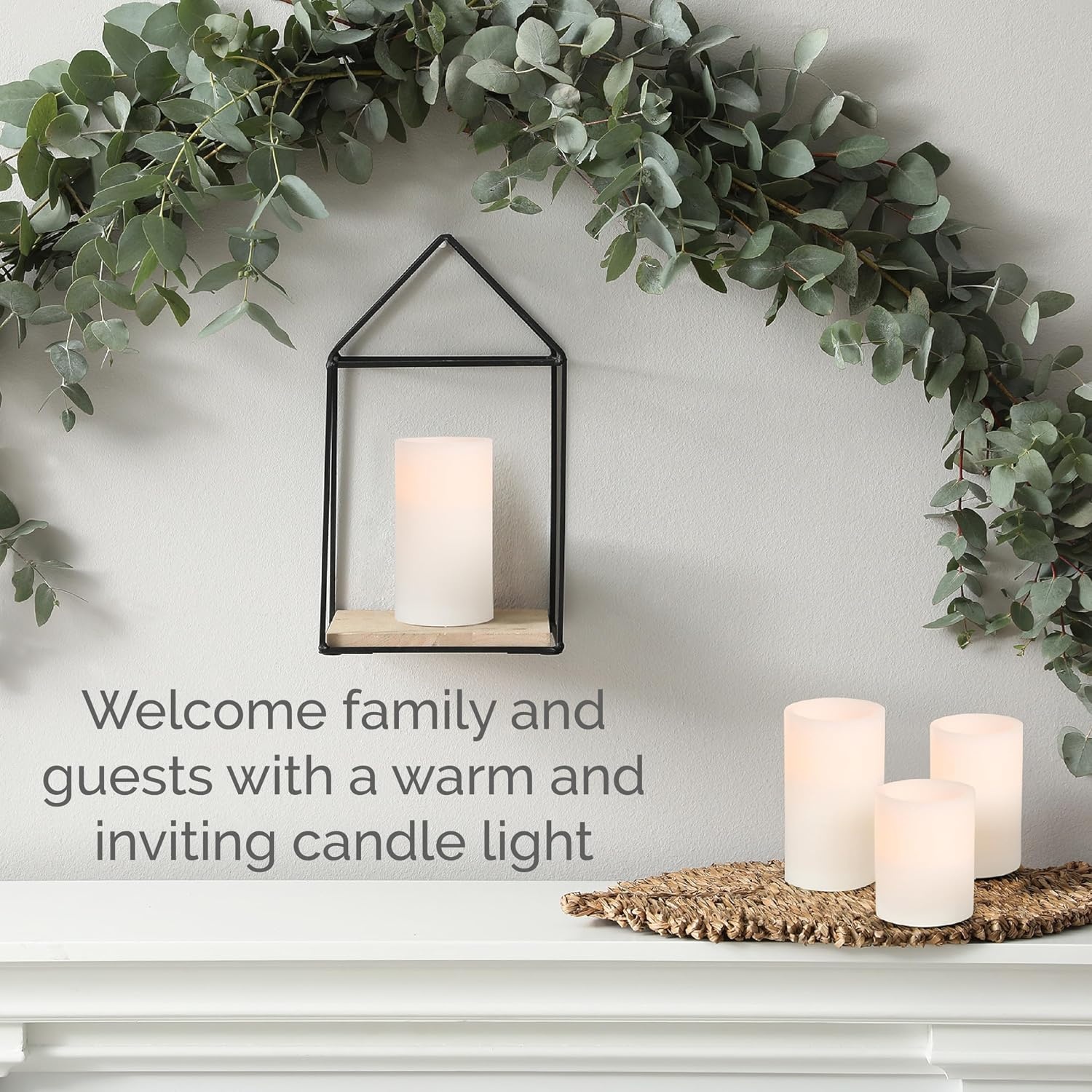 Mikasa Real Wax Flat Top Flameless Candles, Exquisite White Battery Candles for Wedding, Christmas Decorations, and Everyday, 3×6 Inch - view 4