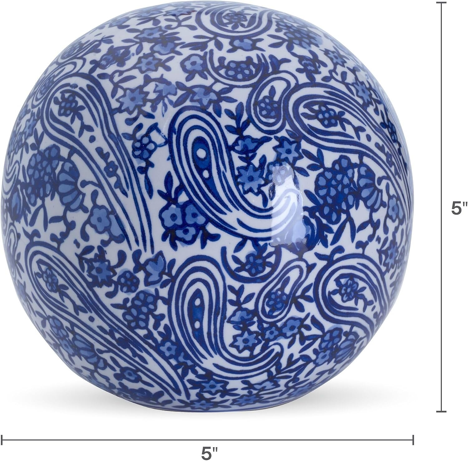Mikasa Blue and White Flower Ceramic Decorative Sphere(Floral)