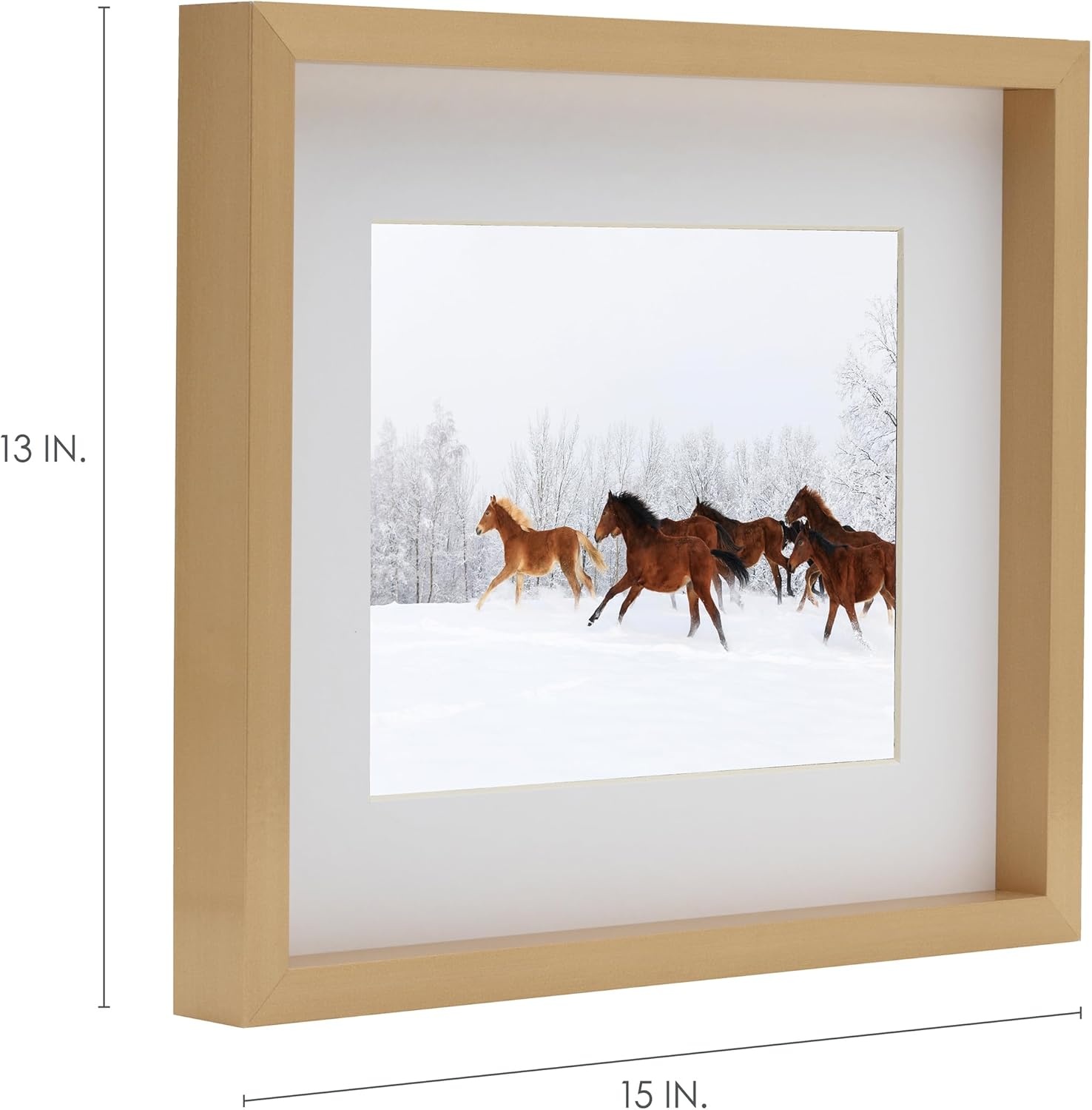 Mikasa 13×1.6×15 Inch Wood Gallery Portrait Frame, Displays one 12×14 Photo Without Mat or 8×10 Photo With Mat, Gold(Champagne)