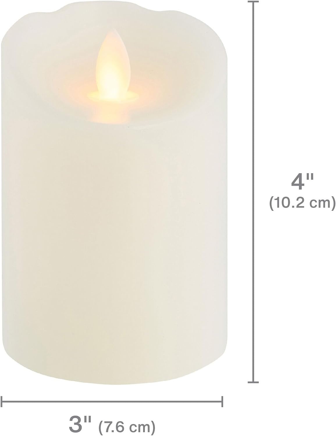 Mikasa Realistic Wax Flameless Candles, Exquisite White Battery Candles for Wedding, Christmas Decorations, and Everyday, 3×6 Inch(3×4)