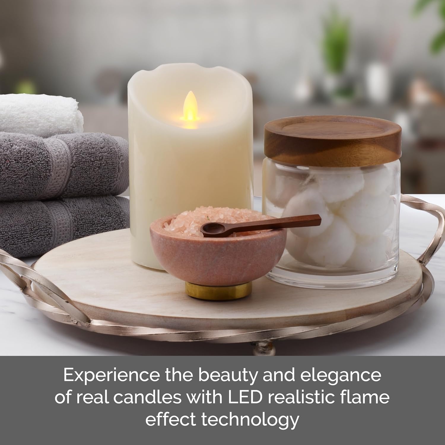 Mikasa Realistic Wax Flameless Candles, Exquisite White Battery Candles for Wedding, Christmas Decorations, and Everyday, 3×6 Inch(3×4) - view 2