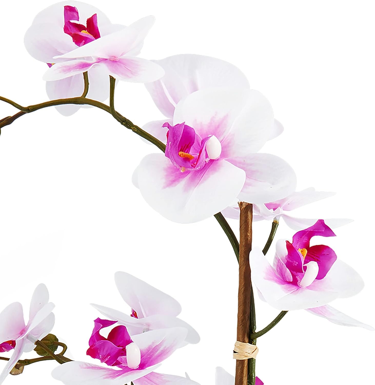 Mikasa Artificial Real Touch Phalaenopsis Orchid Flower in Pot, Faux Floral Décor for Wedding, Home, Office, Party, Hotel, Salon, 15-Inch, White Pink(Pink White)