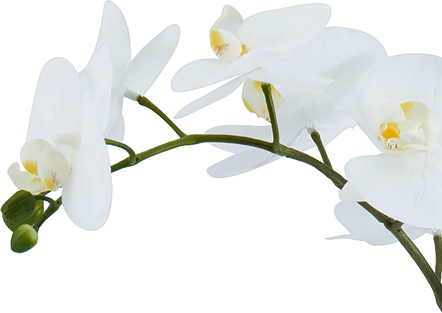 Mikasa Artificial Real Touch Phalaenopsis Orchid Flower in Pot, Faux Floral Décor for Wedding, Home, Office, Party, Hotel, Salon, 15-Inch, White Pink(White Yellow)