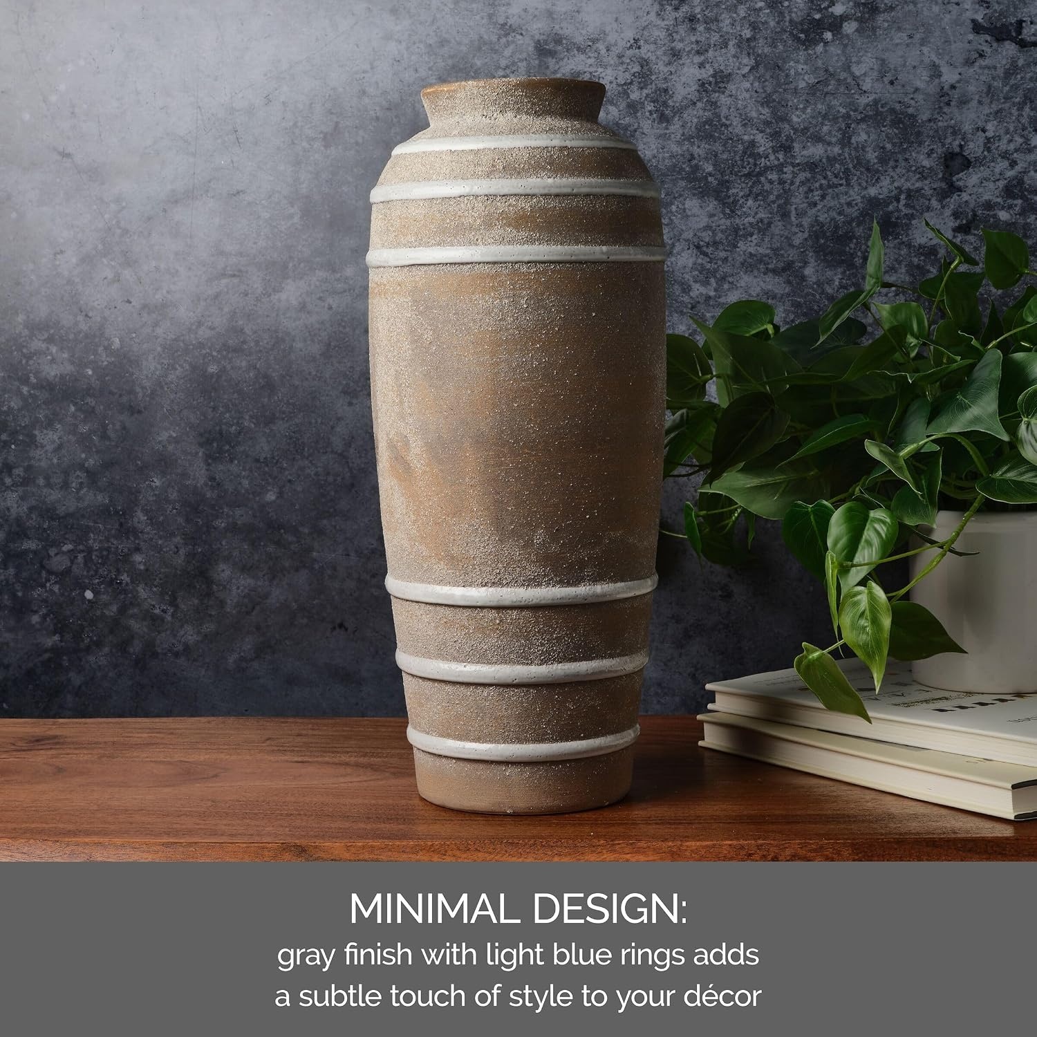 Mikasa Textured Stripe Ceramic Vase, 6.89×6.89×10.04(Multicolored) - view 8