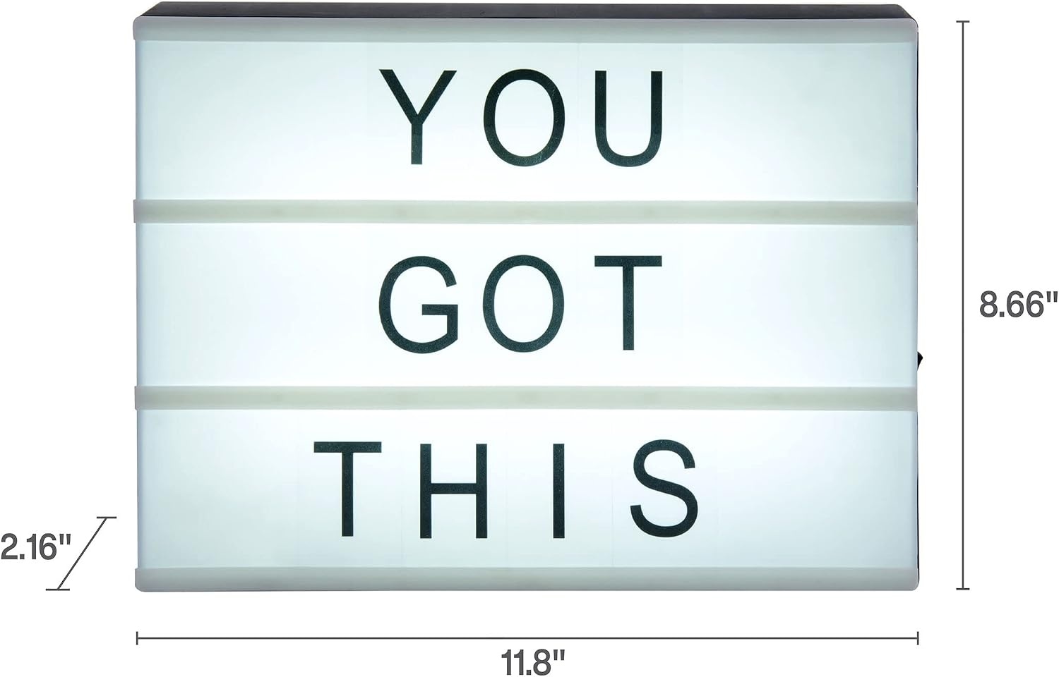 Melannco Changeable LED Letter Sign with Letter Storage, 105 Letters & Symbols, use with USB (included) or Batteries (not included)(11.8 x 8.66 x 8.66 inches)