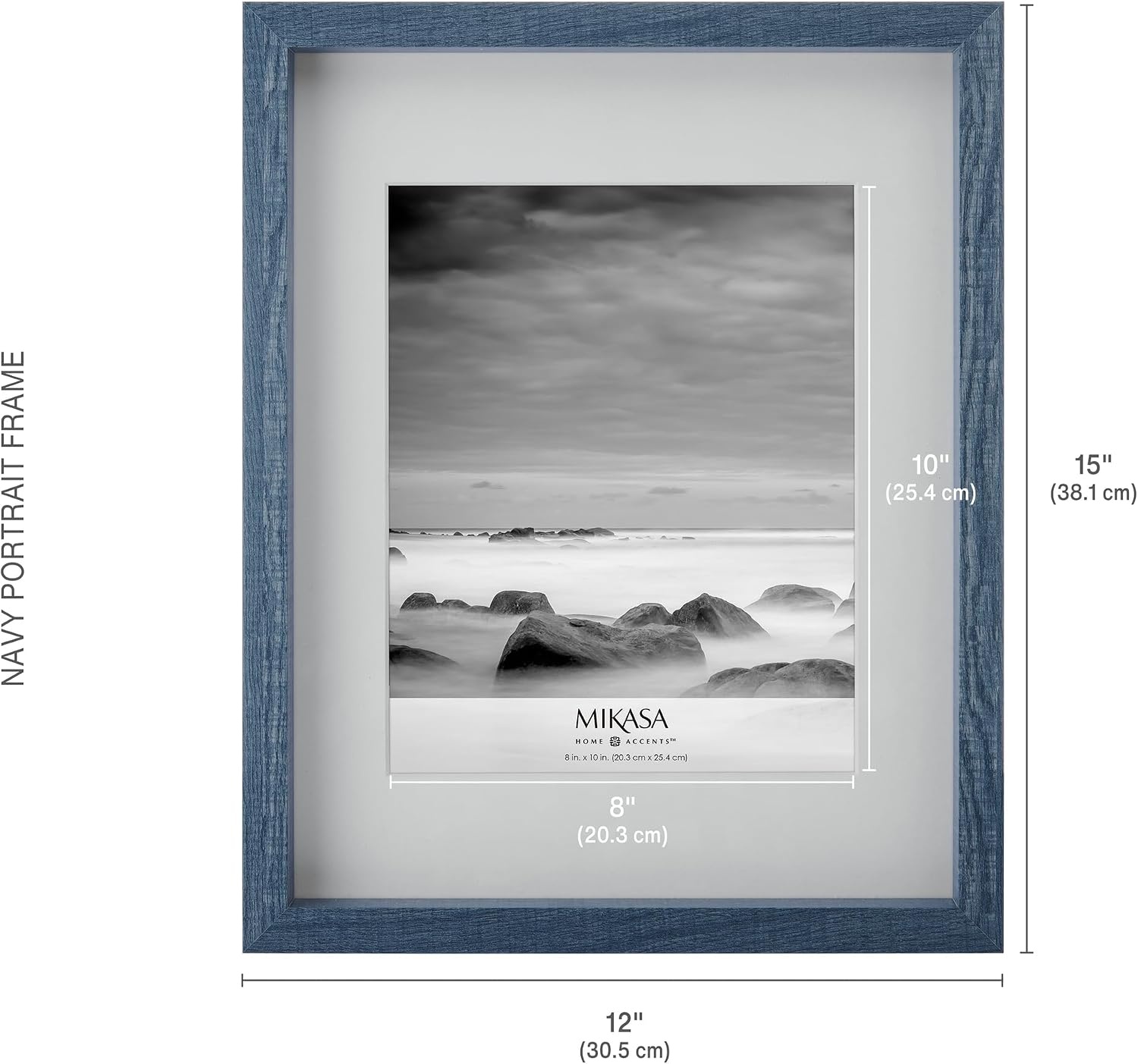 Mikasa Silver Gallery Frame-16 x 16 Matted to 5 x 7(Navy) - view 7