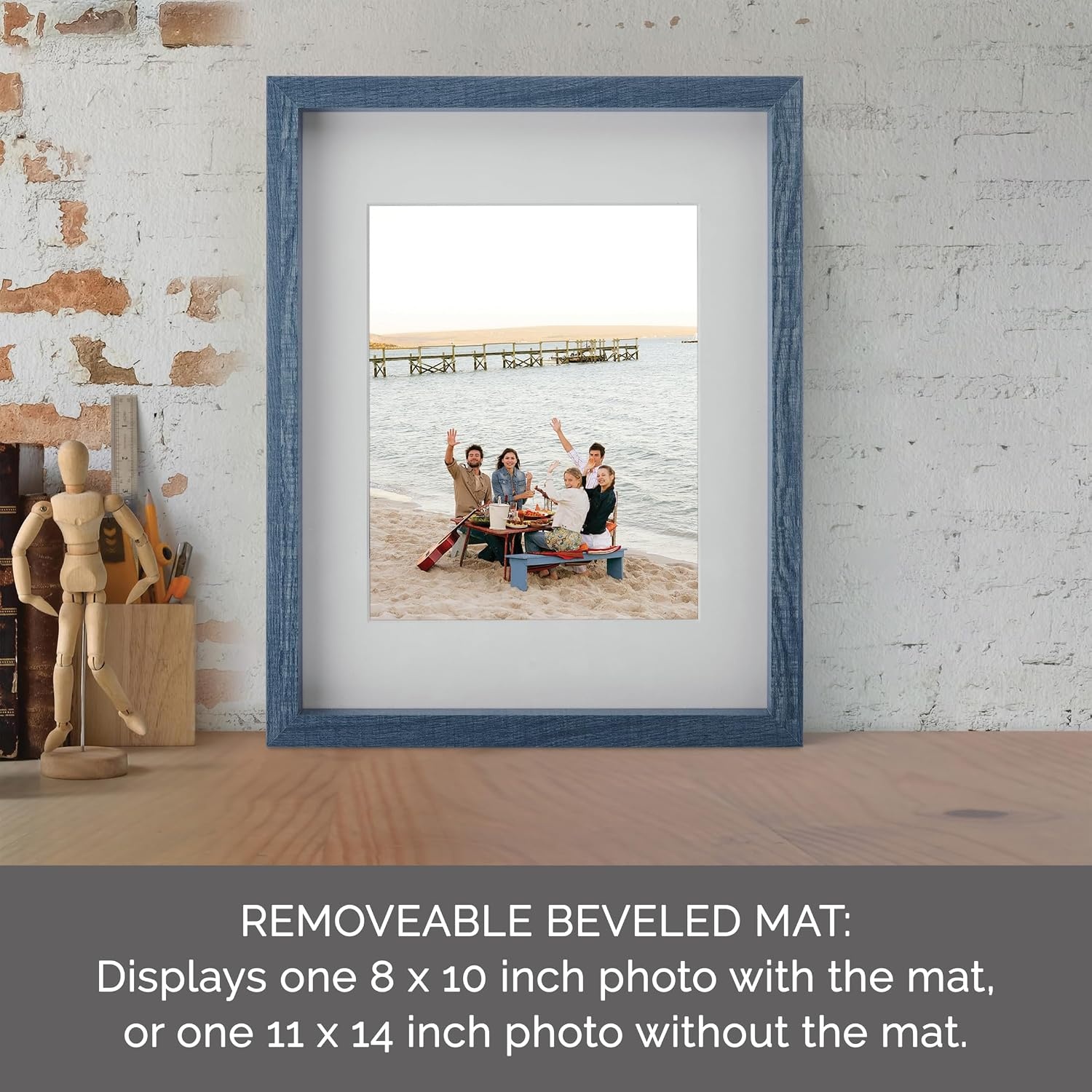 Mikasa Silver Gallery Frame-16 x 16 Matted to 5 x 7(Navy) - view 8