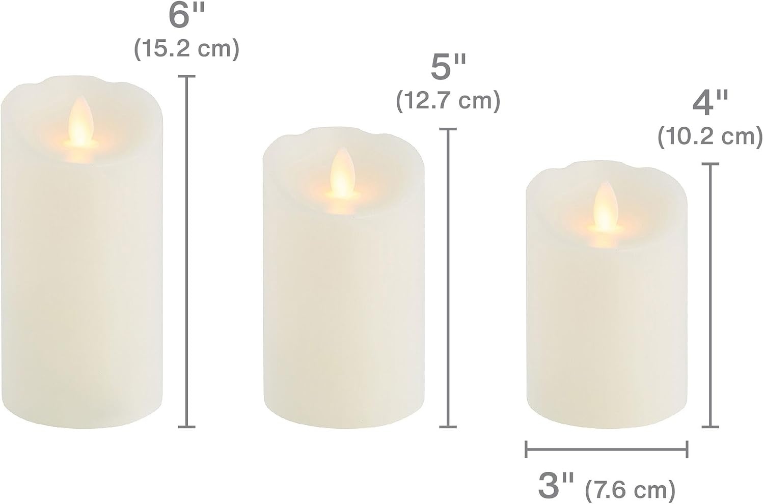 Mikasa Realistic Wax Flameless Candles, Exquisite White Battery Candles for Wedding, Christmas Decorations, and Everyday, 3×6 Inch(Set of 5)