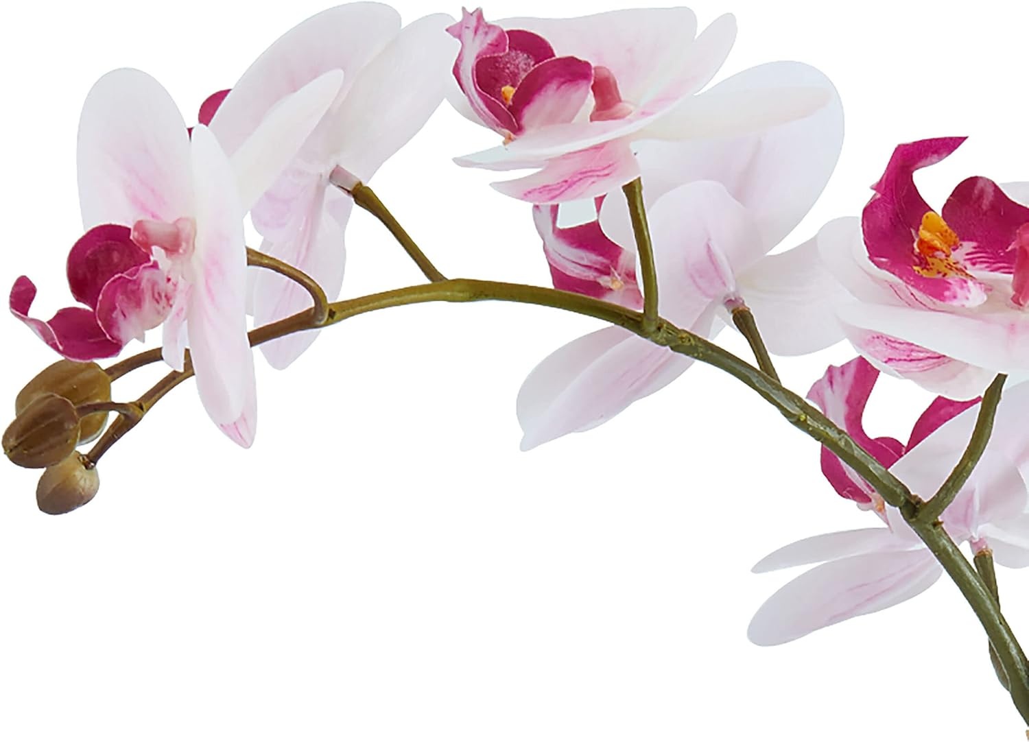 Mikasa Artificial Real Touch Phalaenopsis Orchid Flower in Pot, Faux Floral Décor for Wedding, Home, Office, Party, Hotel, Salon, 15-Inch, White Pink(Pink)
