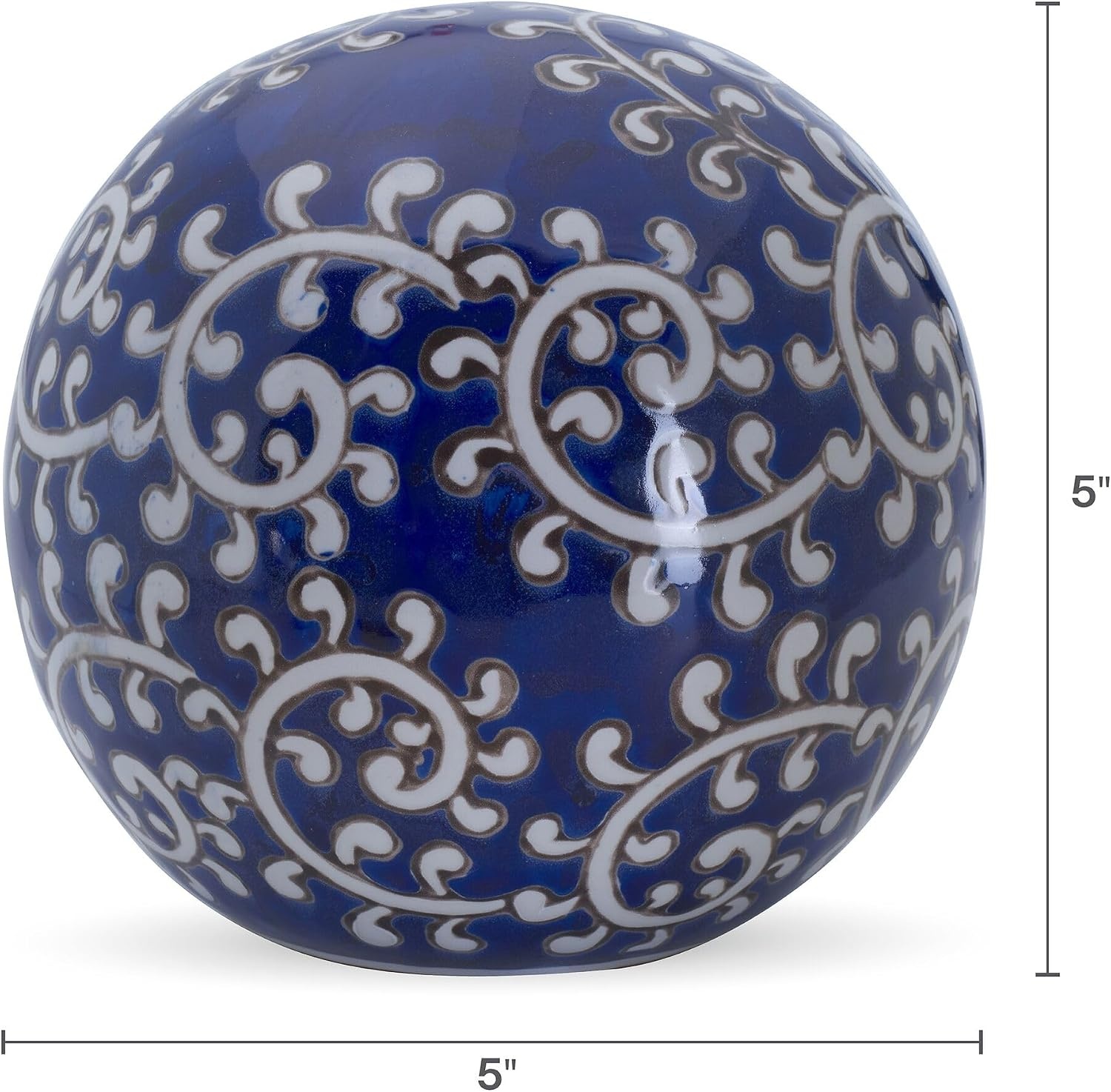 Mikasa Blue and White Flower Ceramic Decorative Sphere(Swirl)