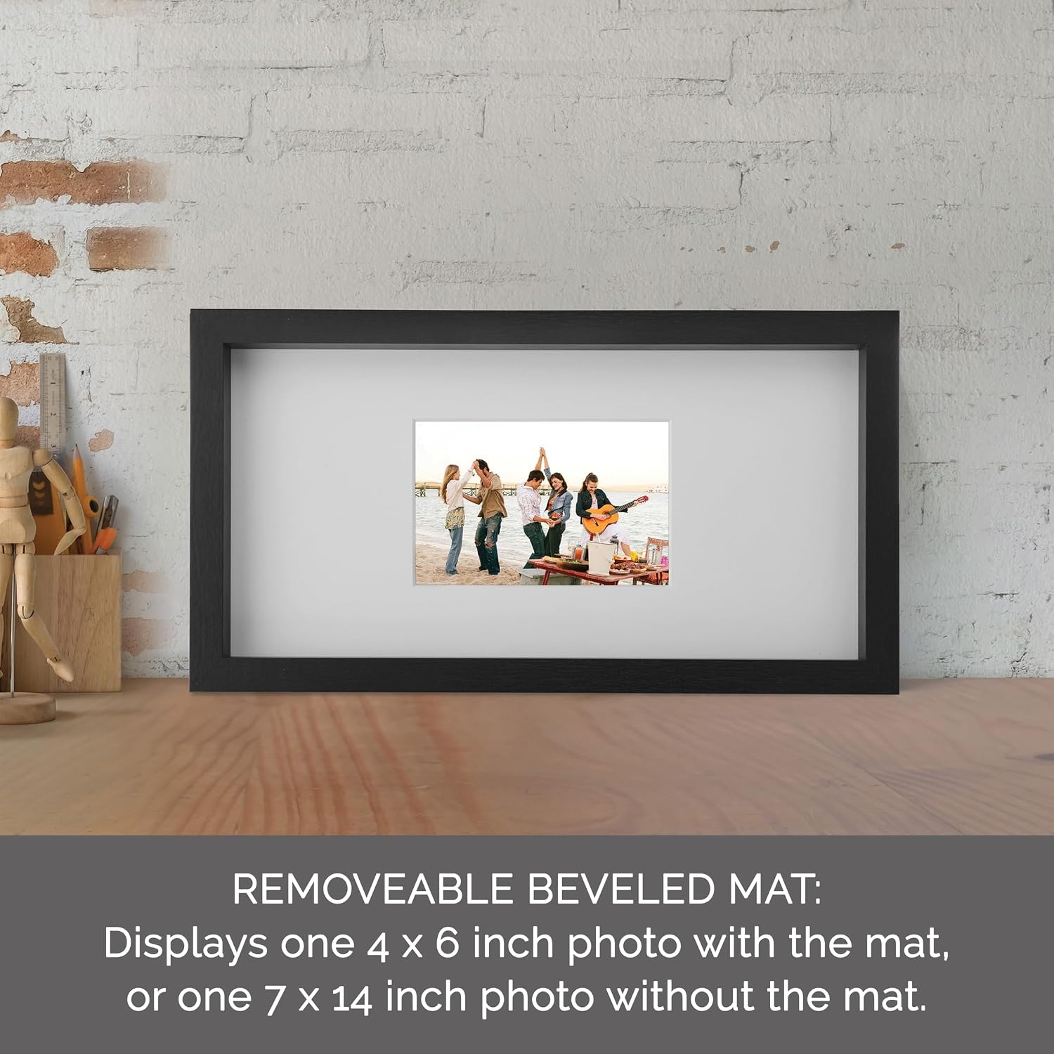 Mikasa Silver Gallery Frame-16 x 16 Matted to 5 x 7(Black) - view 2