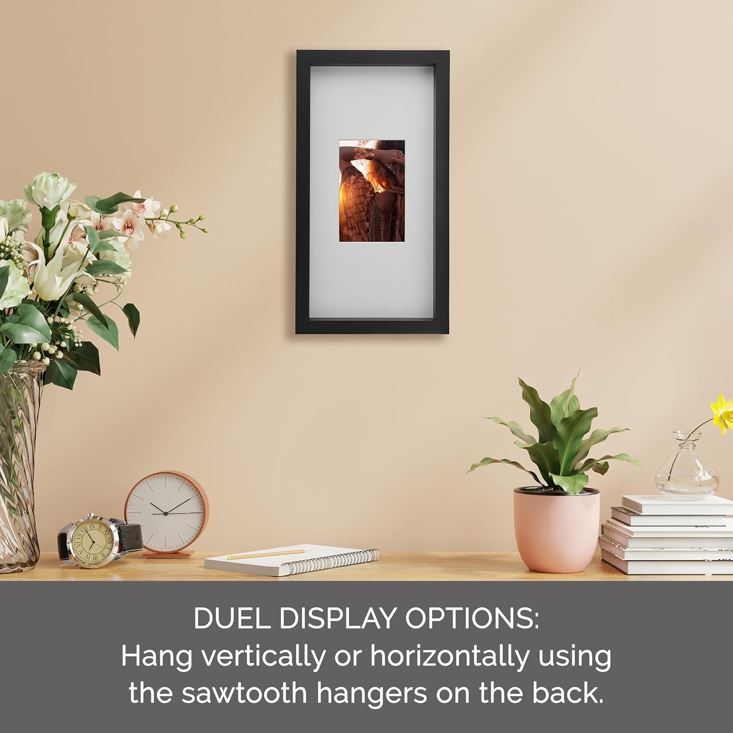 Mikasa Silver Gallery Frame-16 x 16 Matted to 5 x 7(Black) - view 3
