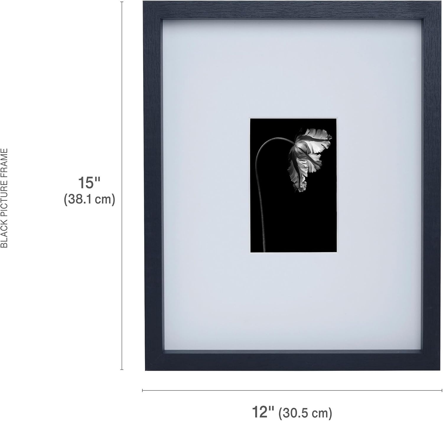 Mikasa Silver Gallery Frame-16 x 16 Matted to 5 x 7(Black) - view 7