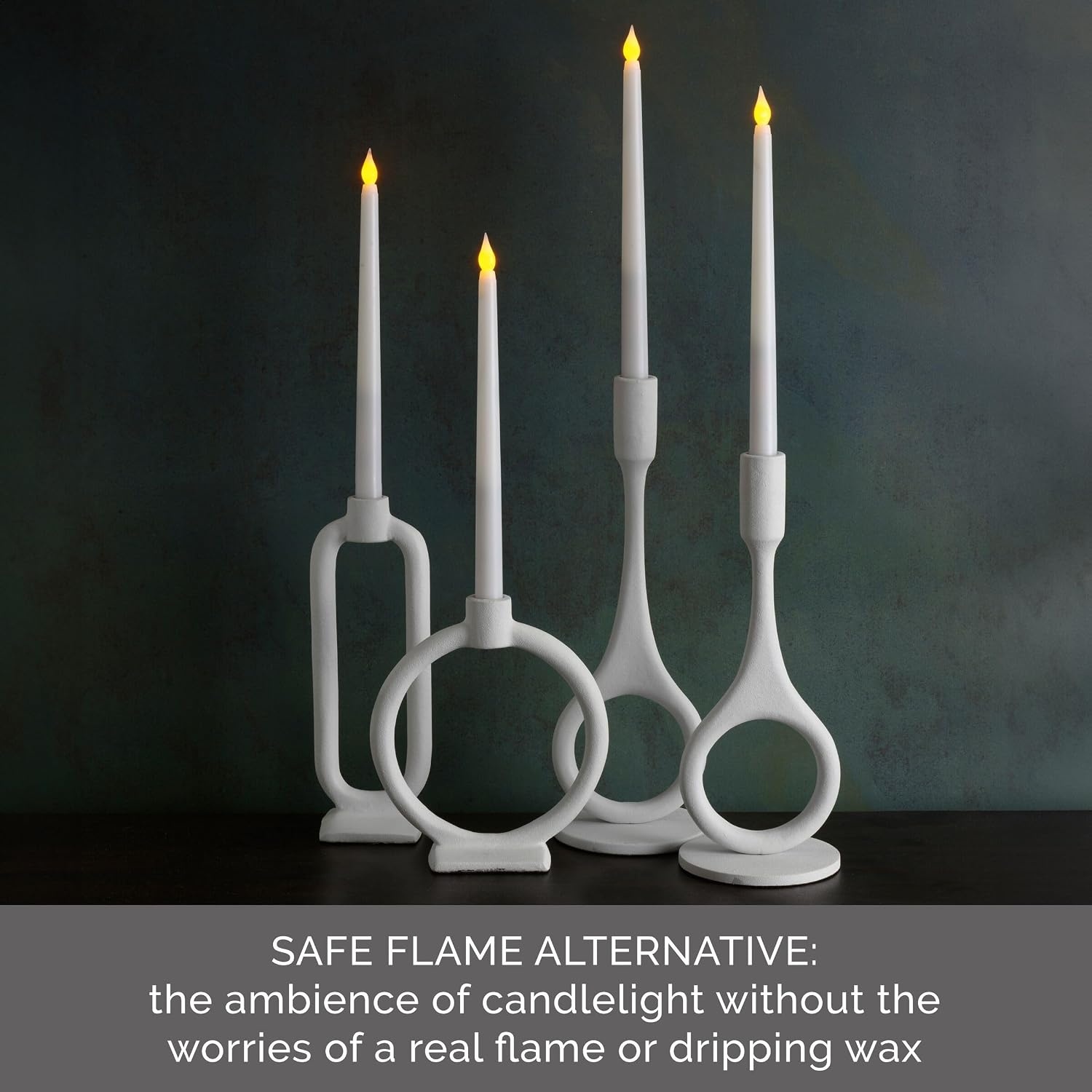 Mikasa Real Wax Wavy Top Flameless Candles, Exquisite White Battery Candles for Wedding, Christmas Decorations, and Everyday, 3×8 Inch(Set of 4) - view 3