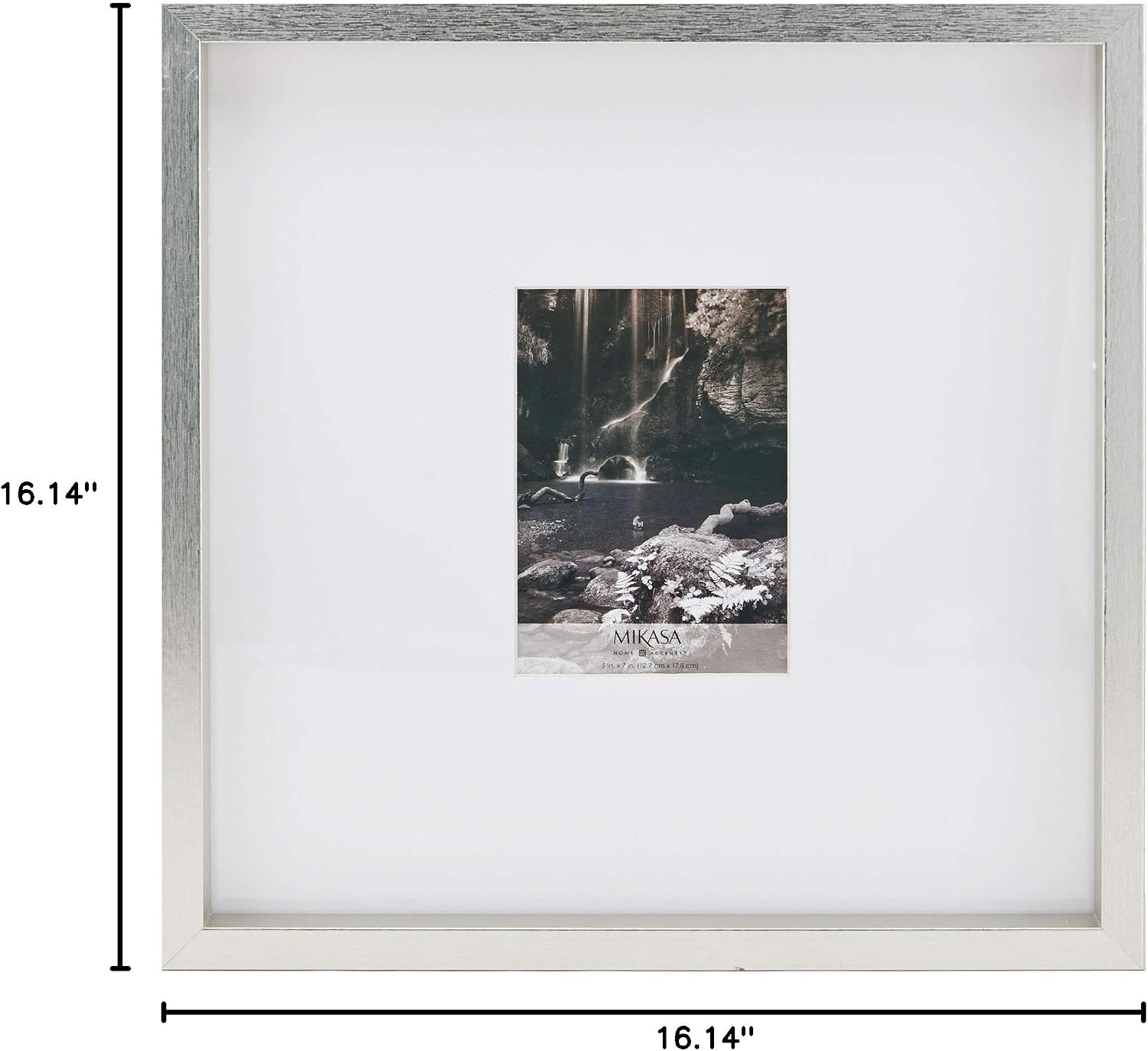 Mikasa Silver Gallery Frame-16 x 16 Matted to 5 x 7(Silver) - view 4