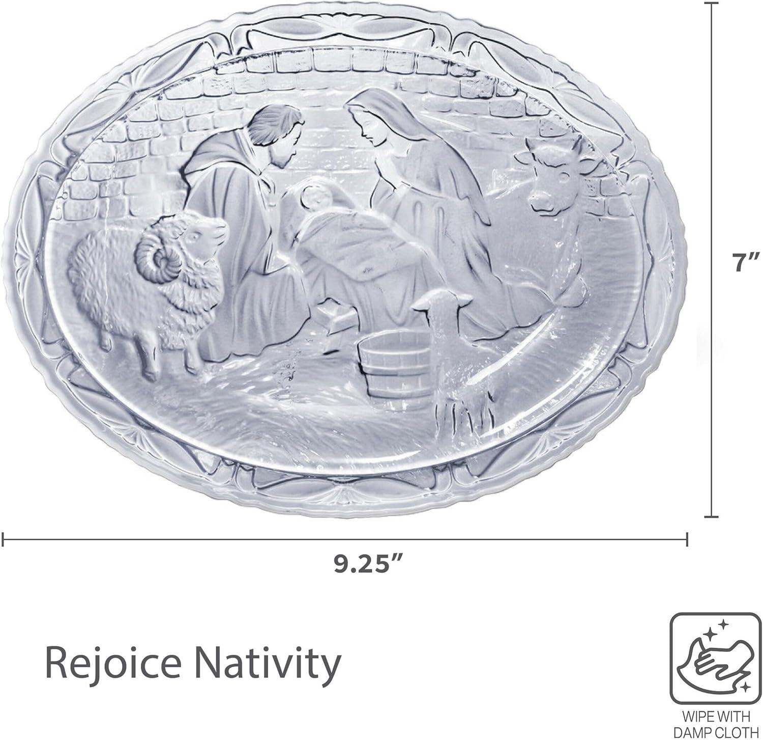 Mikasa Rejoice Crystal Christmas Nativity Plaque, 9.25 inch