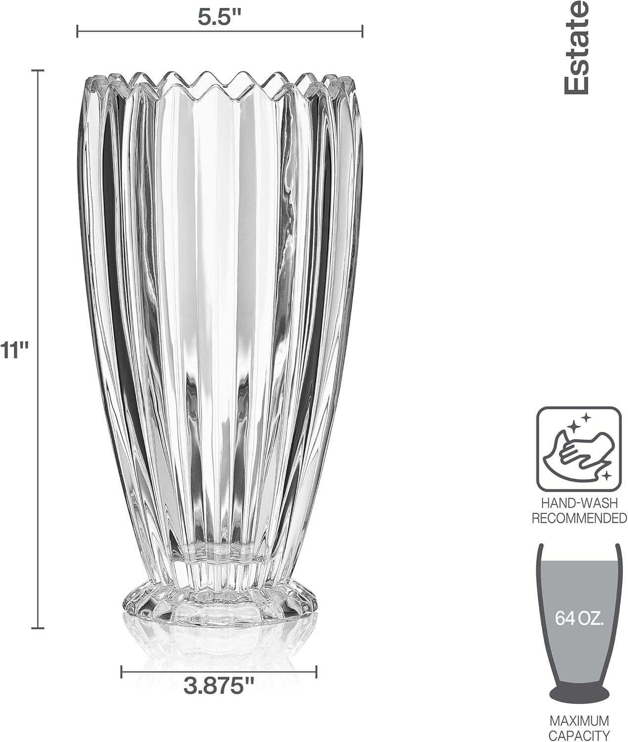 Mikasa Estate Crystal Vase, 11 Inch(Footed Bowl) - view 2