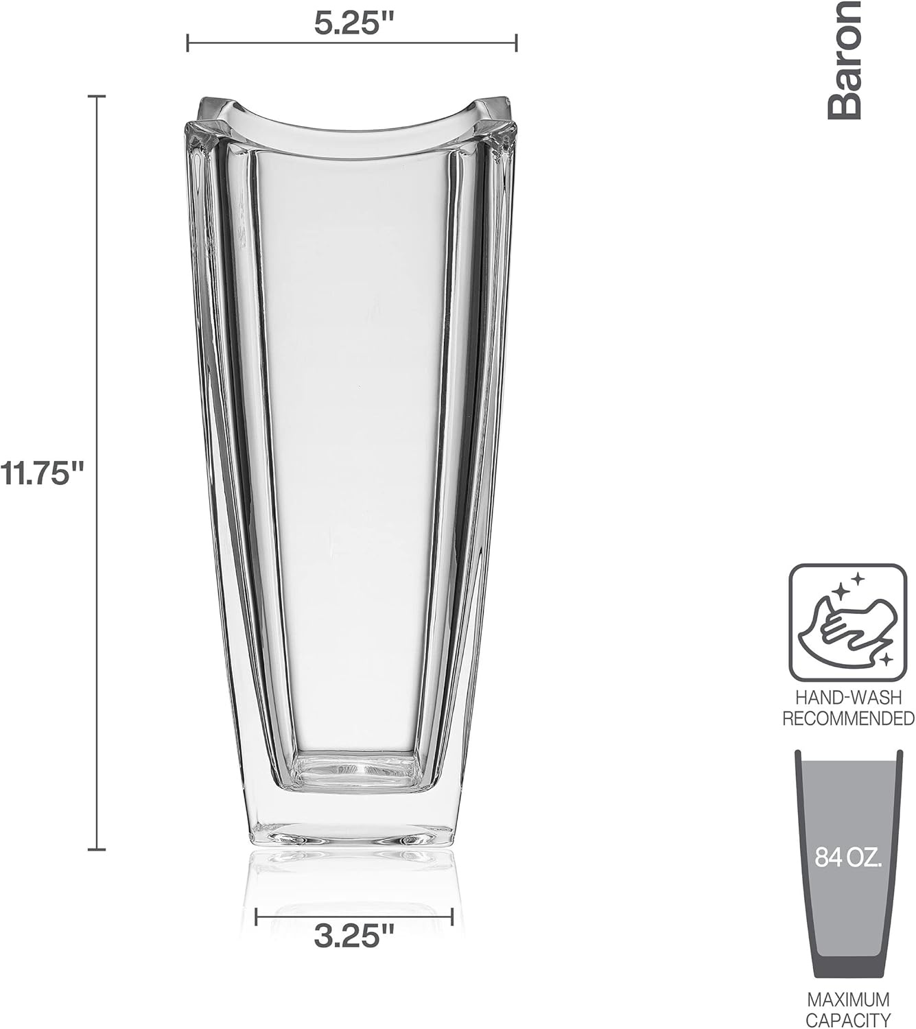 Mikasa Baron Crystal Vase, 11.75 Inch(Vase) - view 2