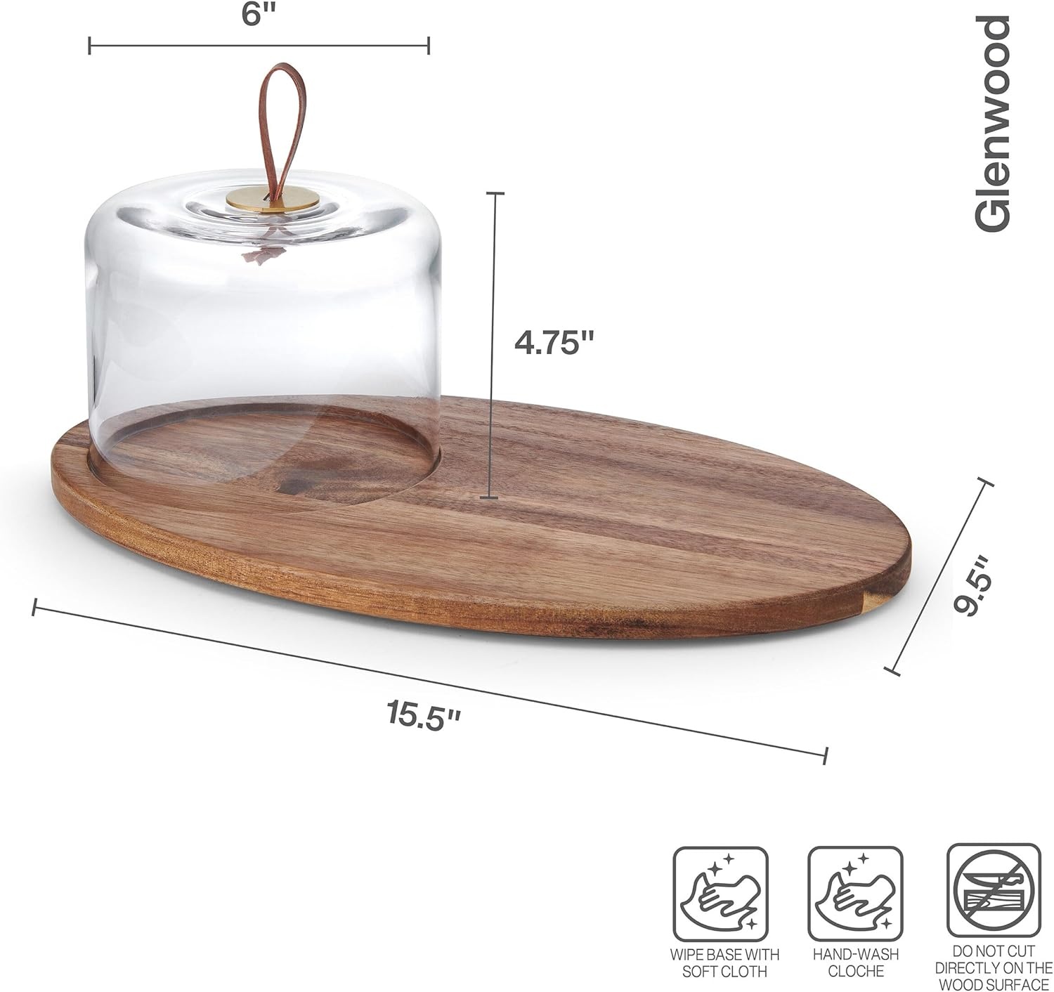 Mikasa Glenwood Party Punch Bowl Set with Punch Cups and Ladle, 8 Piece(Oval Serve Board)