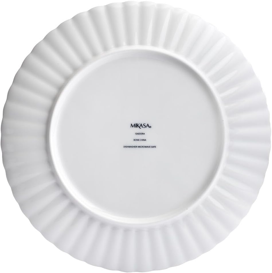 Mikasa Isadora Scalloped Bone China Lightweight Chip Resistant 12 Piece Dinnerware Set, Service for 4 - view 6