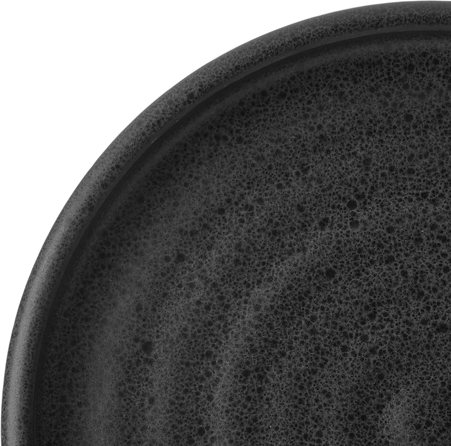 Mikasa Declan 12 Piece Stoneware Dinnerware Set, Service for 4, Modern Black Plate and Bowl Dishes with High Rims, Black - view 2