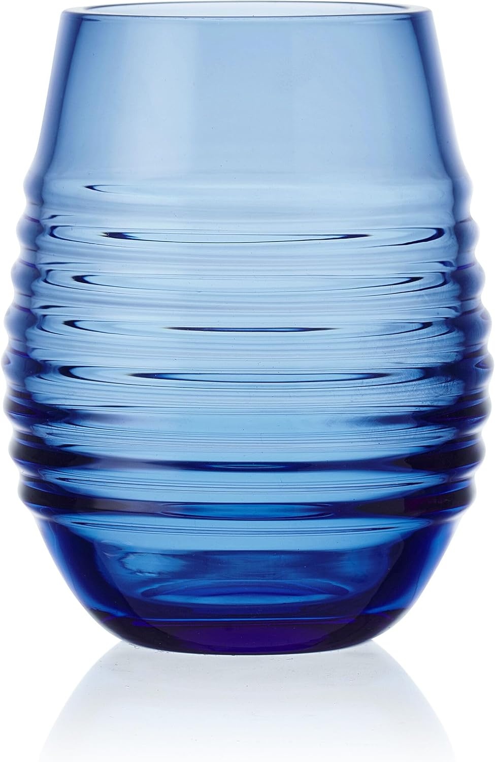 Mikasa Ciara 18 Oz. Red White Stemless Wine Glasses, Set of 4, Cobalt