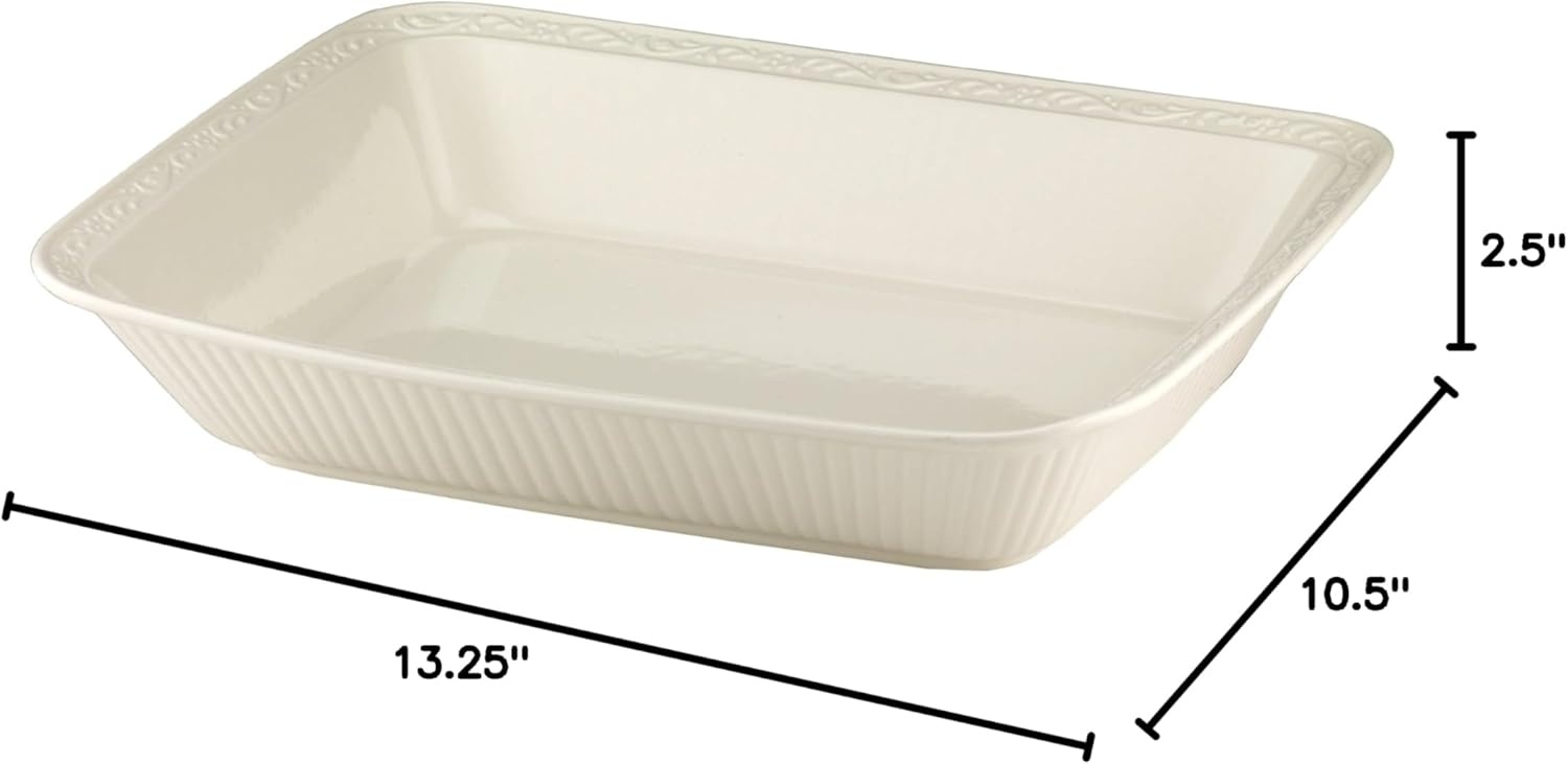 Mikasa Italian Countryside Lasagna Baking Dish, White, 13.25-Inch-by-10.5-Inch – DD900-633 - view 2