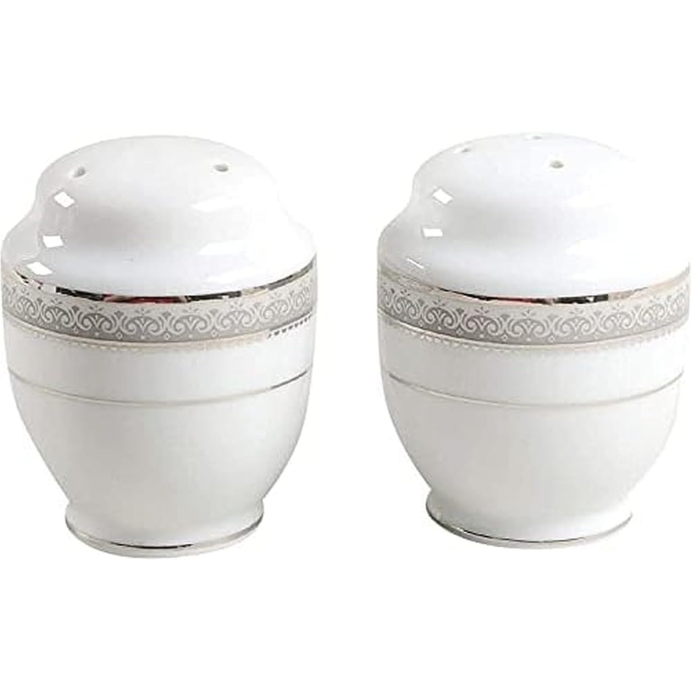 Mikasa Platinum Crown Salt and Pepper Shaker Set , White/Platinum – L3428-350