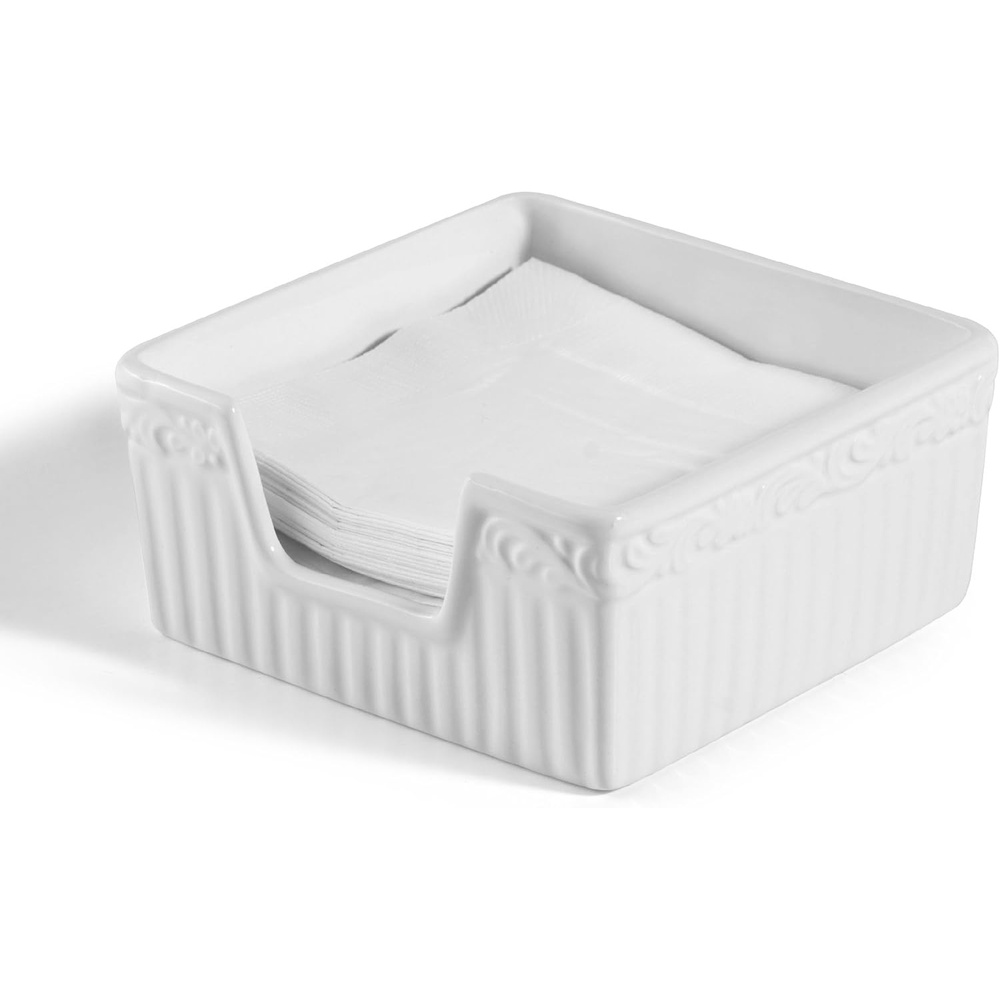 Mikasa Italian Countryside Napkin Holder With Napkins, White - view 2