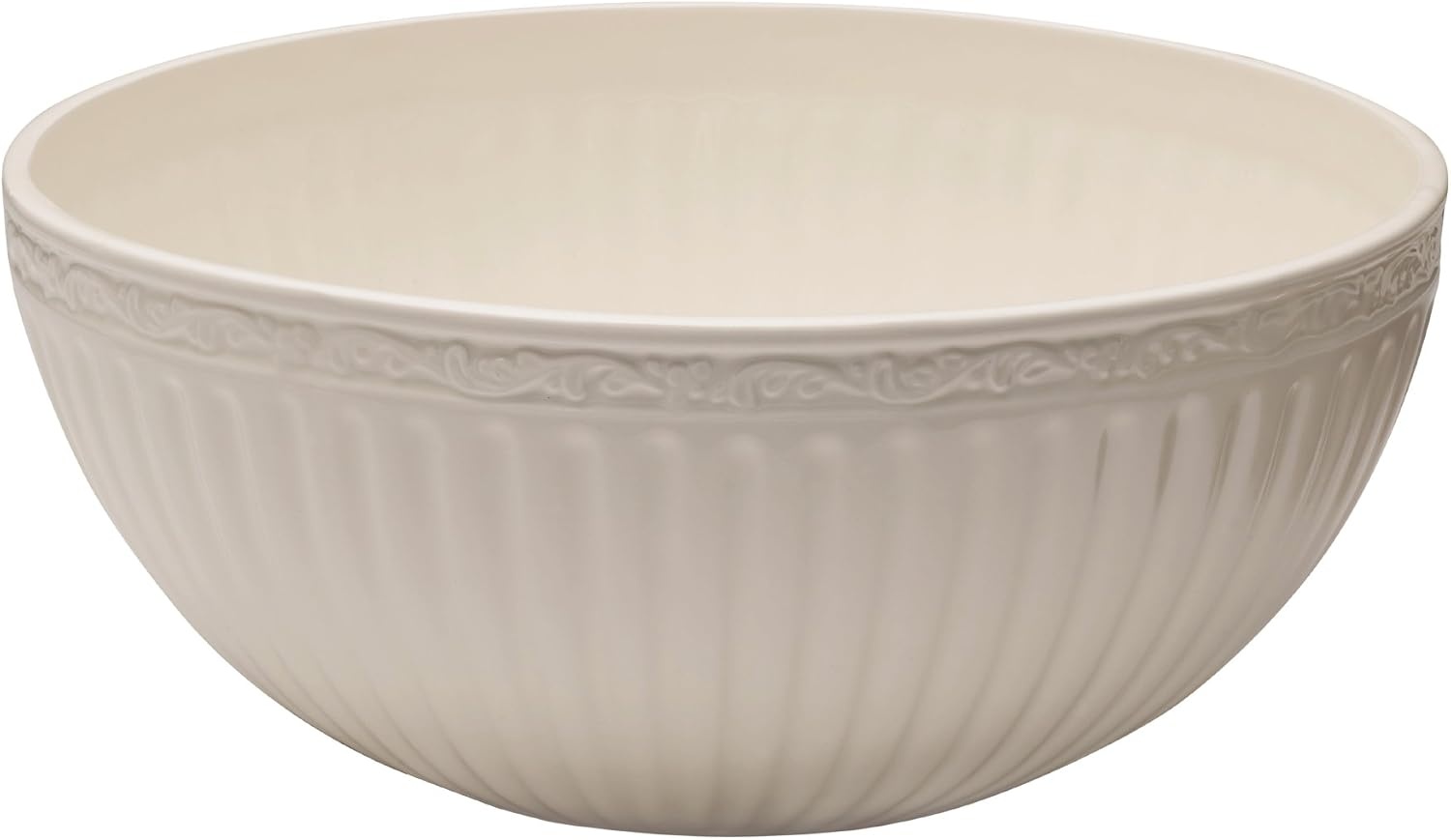 Mikasa Italian Countryside Salad Serving Bowl with Serving Utensils, White - view 2