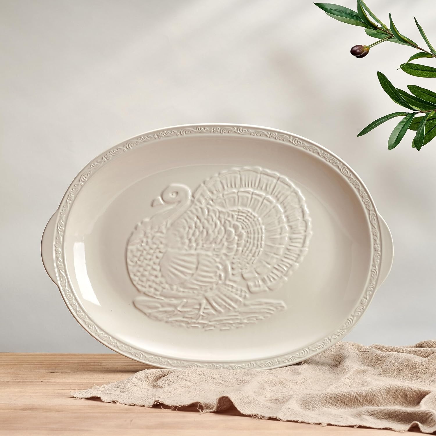 Mikasa Italian Countryside Thanksgiving Turkey Large Serving Platter, 18 Inch - view 4
