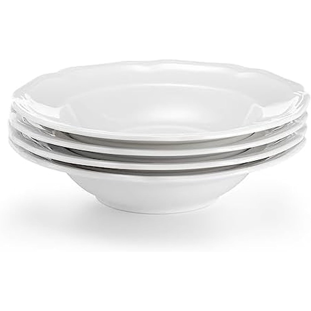 Mikasa Antique White Gravy Boat, 16-Ounce(Set of 4 Fruit Bowls)