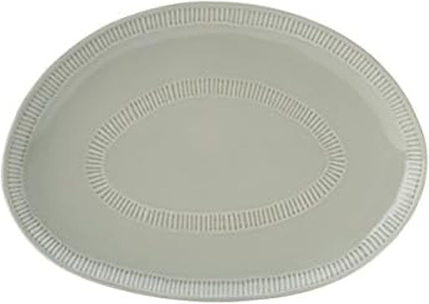 Mikasa Swirl Ombre White Oval Platter, 13.75 Inch, Blue Banded(Gray) - view 2