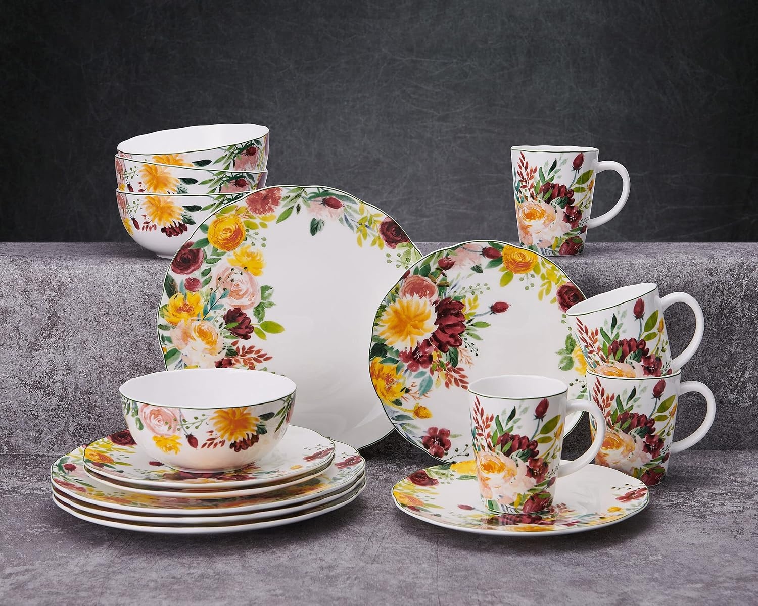 Mikasa Clara Bone China Lightweight Chip Resistant 16 Piece Dinnerware Set, Service For 4 - view 4