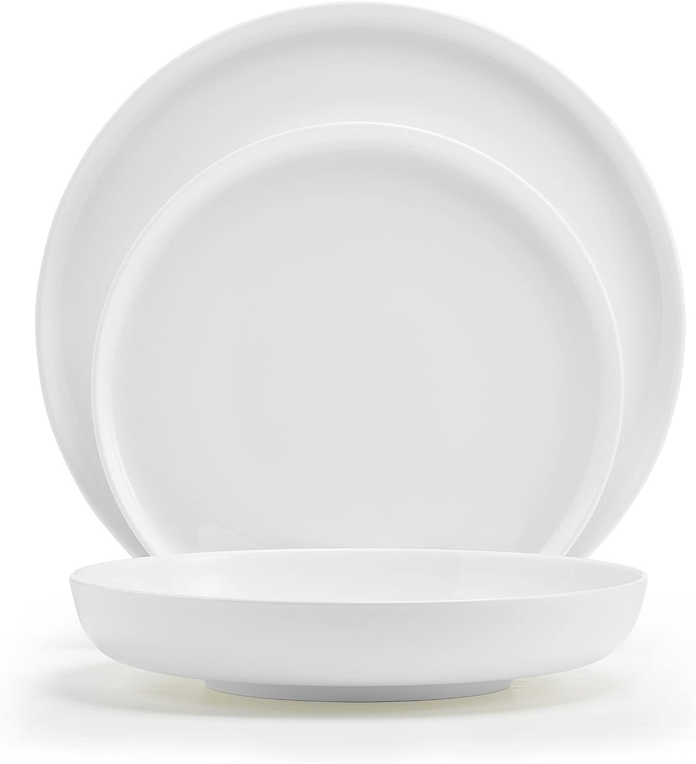 Mikasa Miles Bone China Lightweight Chip Resistant 12 Piece Dinnerware Set, Service for 4, White(Marion)