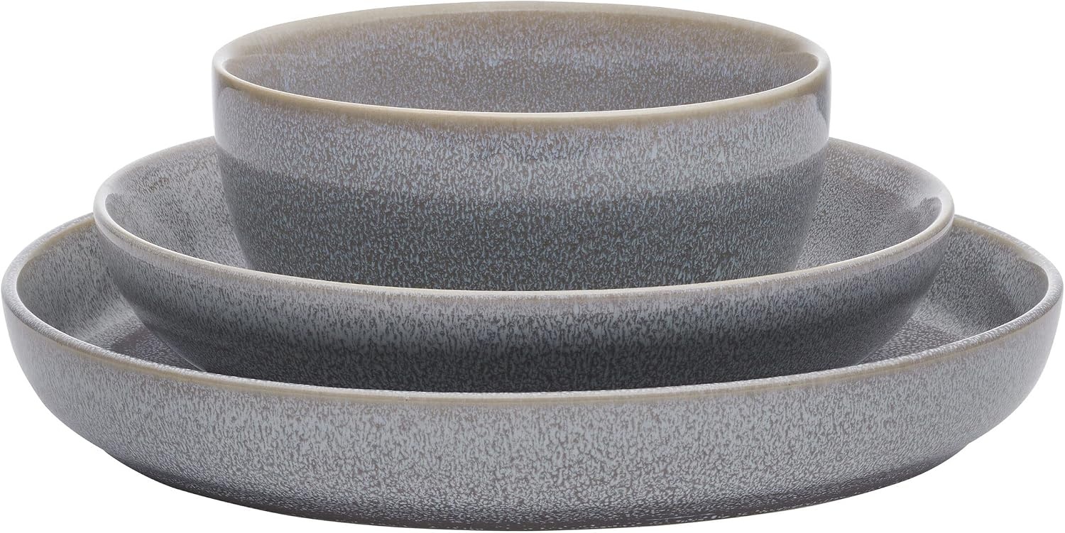 Mikasa Huxley 9 Piece Dinnerware Bowl Set, Service for 3, Grey(Gray)