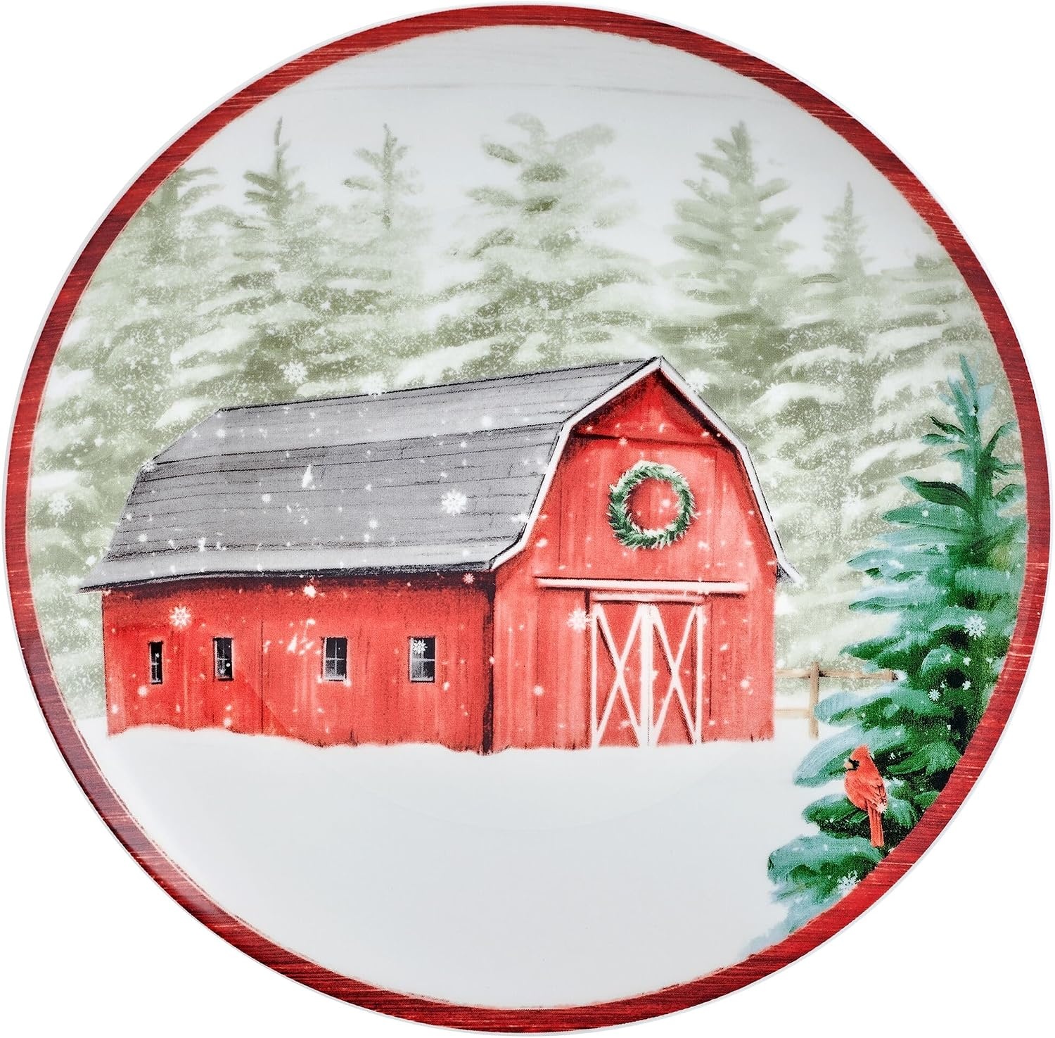Mikasa Holiday Countryside Christmas Bone China Salad Plates, Set of 4, 9 Inch(Set of 4  9 Inch) - view 6