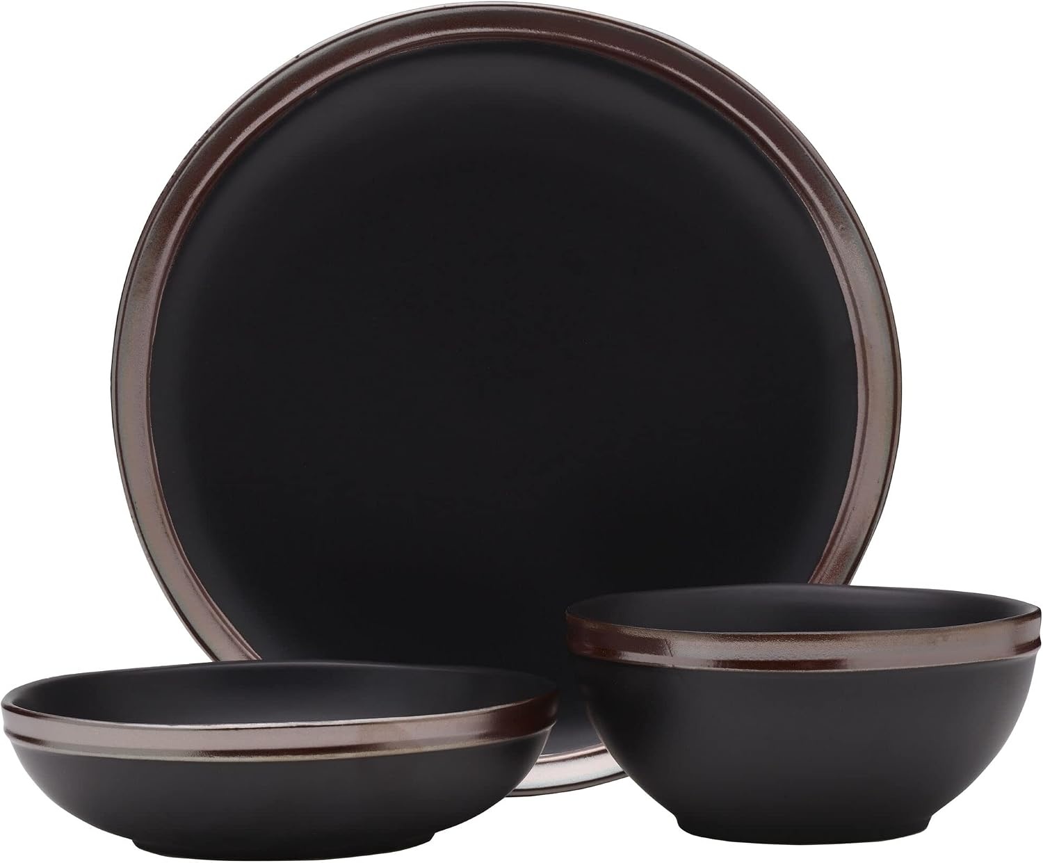 Mikasa Miller 12 Piece Dinnerware Set, Service for 4, Blue(Black)