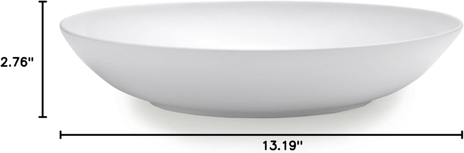 Mikasa Delray 14-Inch Oval Platter and 9-Inch Vegetable Bowl Set, White – 5188294(13″ Round Pasta Bowl)