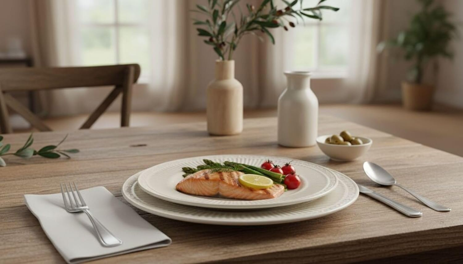 Mikasa Italian Countryside Salad Plate, White, 8.25-Inch – DD900-202(Set of 4)
