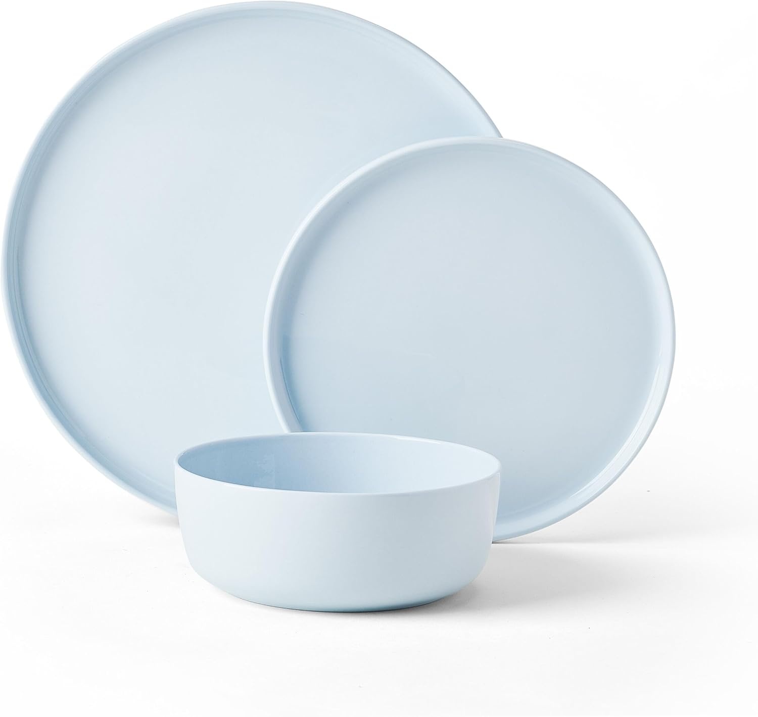 Mikasa Madison Misty Pink Bone China Dinnerware Set, 12-Piece Service for 4, Includes Dinner Plates, Salad Plates and Cereal Bowls, Dishwasher Safe(Misty Blue)