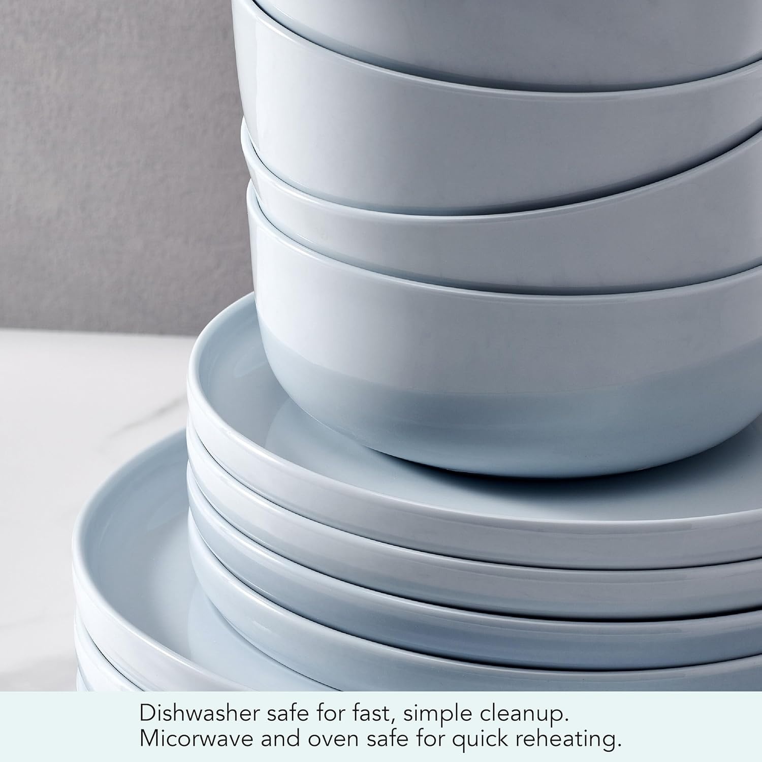 Mikasa Madison Misty Pink Bone China Dinnerware Set, 12-Piece Service for 4, Includes Dinner Plates, Salad Plates and Cereal Bowls, Dishwasher Safe(Misty Blue) - view 4