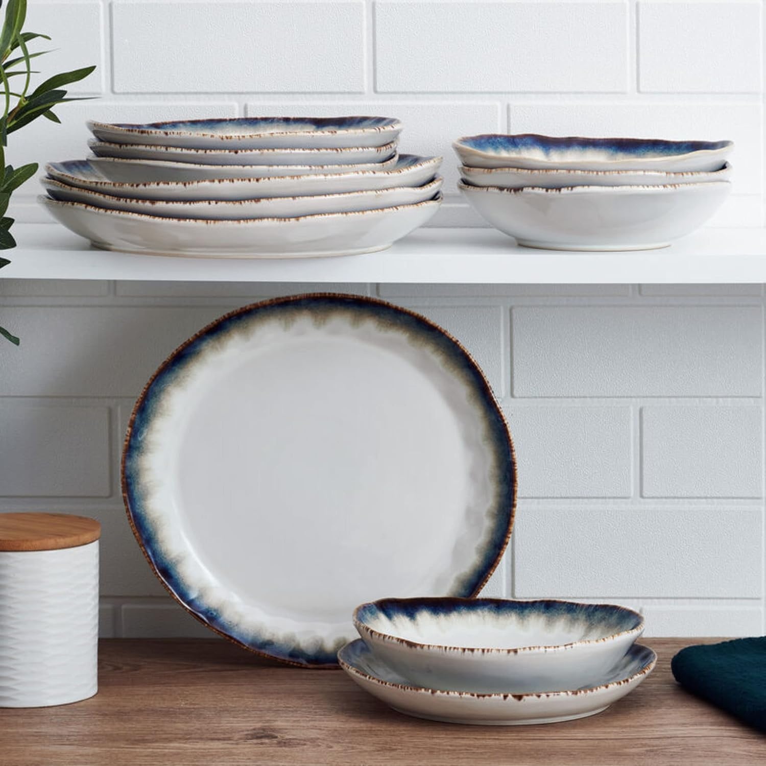 Mikasa Cole Organic Shaped 12 Piece Dinnerware Set, Service for 4 - view 2