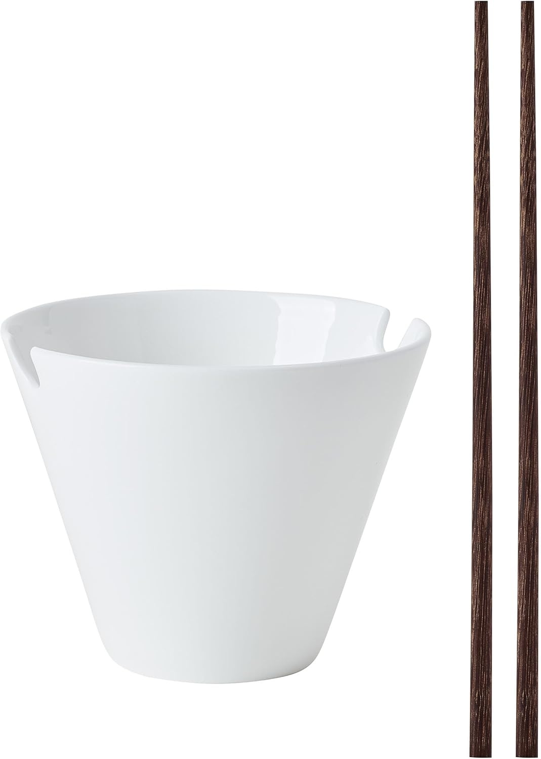 Mikasa Delray Bone China Lightweight Chip Resistant Noodle Ramen Bowl with Chopsticks, White, Set of 4, 4.75-Inch(Set of 4 (Pack of 2)) - view 3