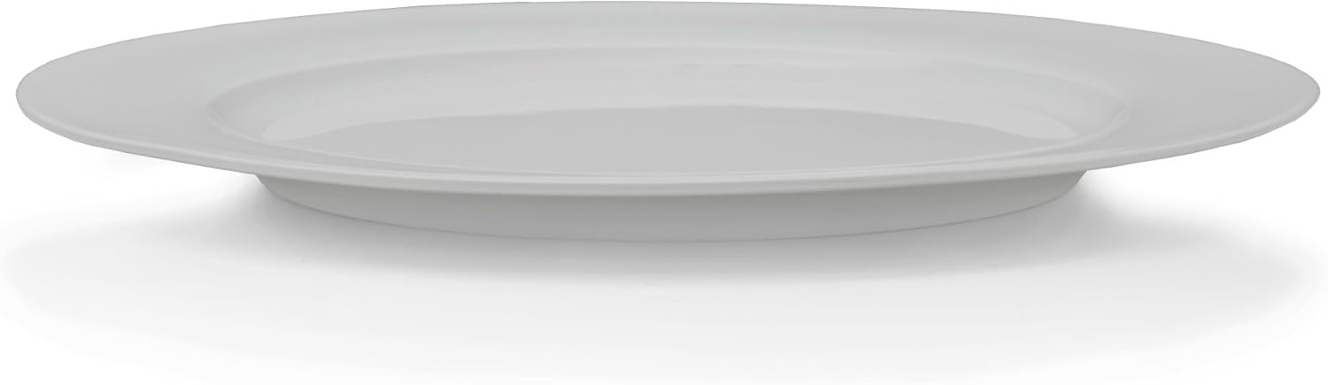 Mikasa Delray 14-Inch Oval Platter and 9-Inch Vegetable Bowl Set, White – 5188294(12″ Round Platter)