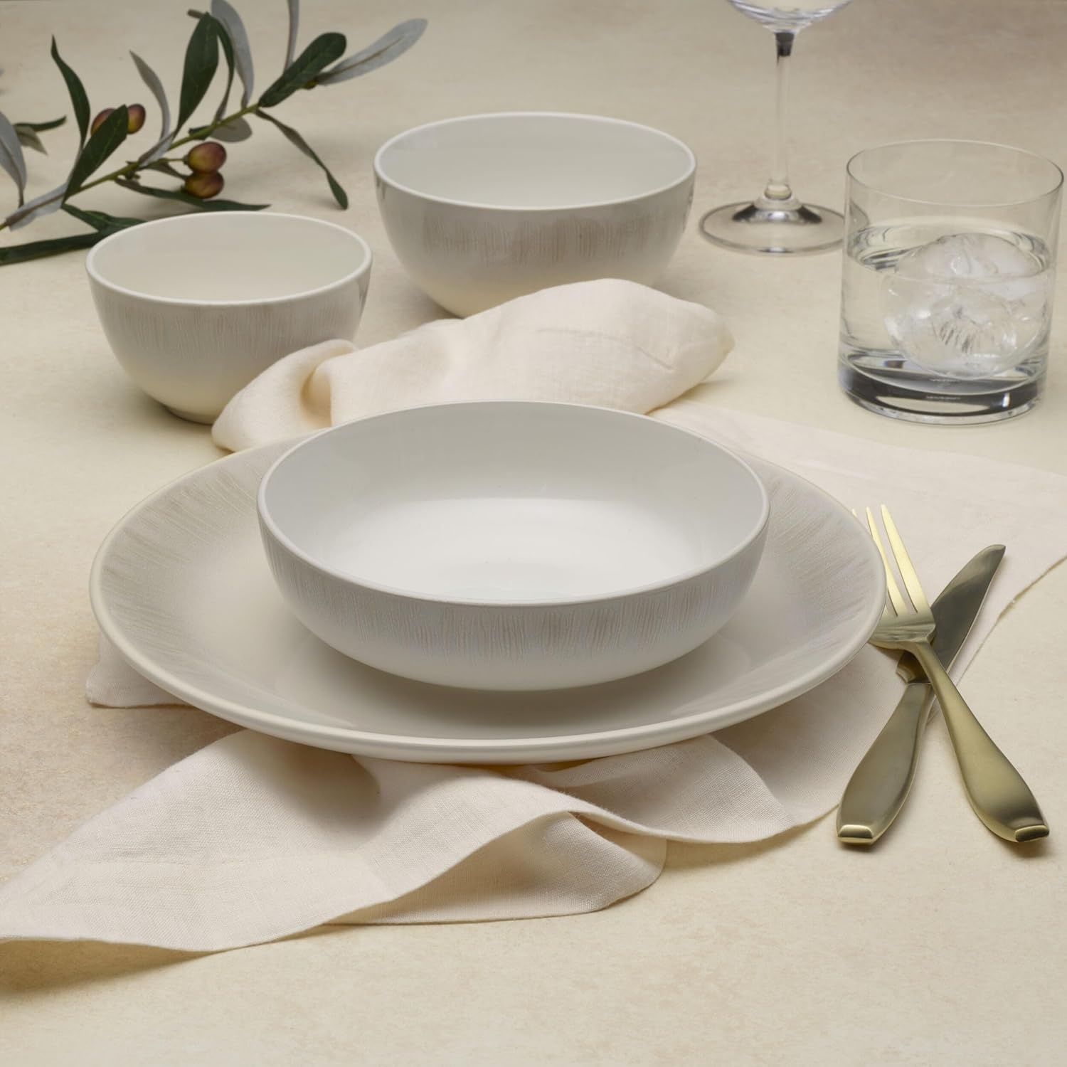 Mikasa Logan Grey 32 Piece Dinnerware Set, Service for 8(Gray) - view 3