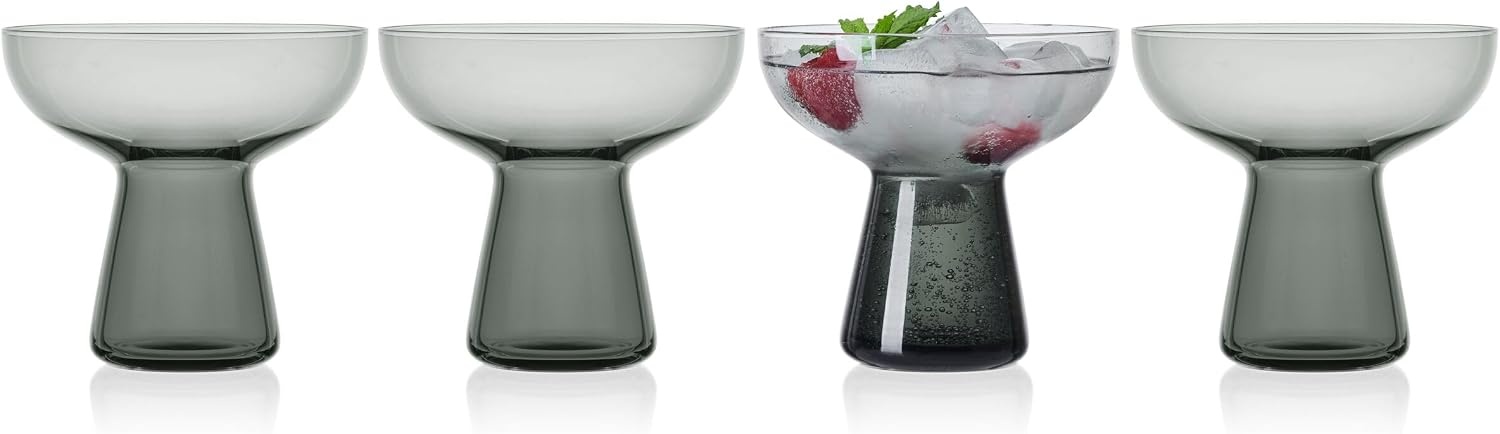 Mikasa Phoebe Margarita Cocktail Glass, Set of 4, Amber(Smoke) - view 5