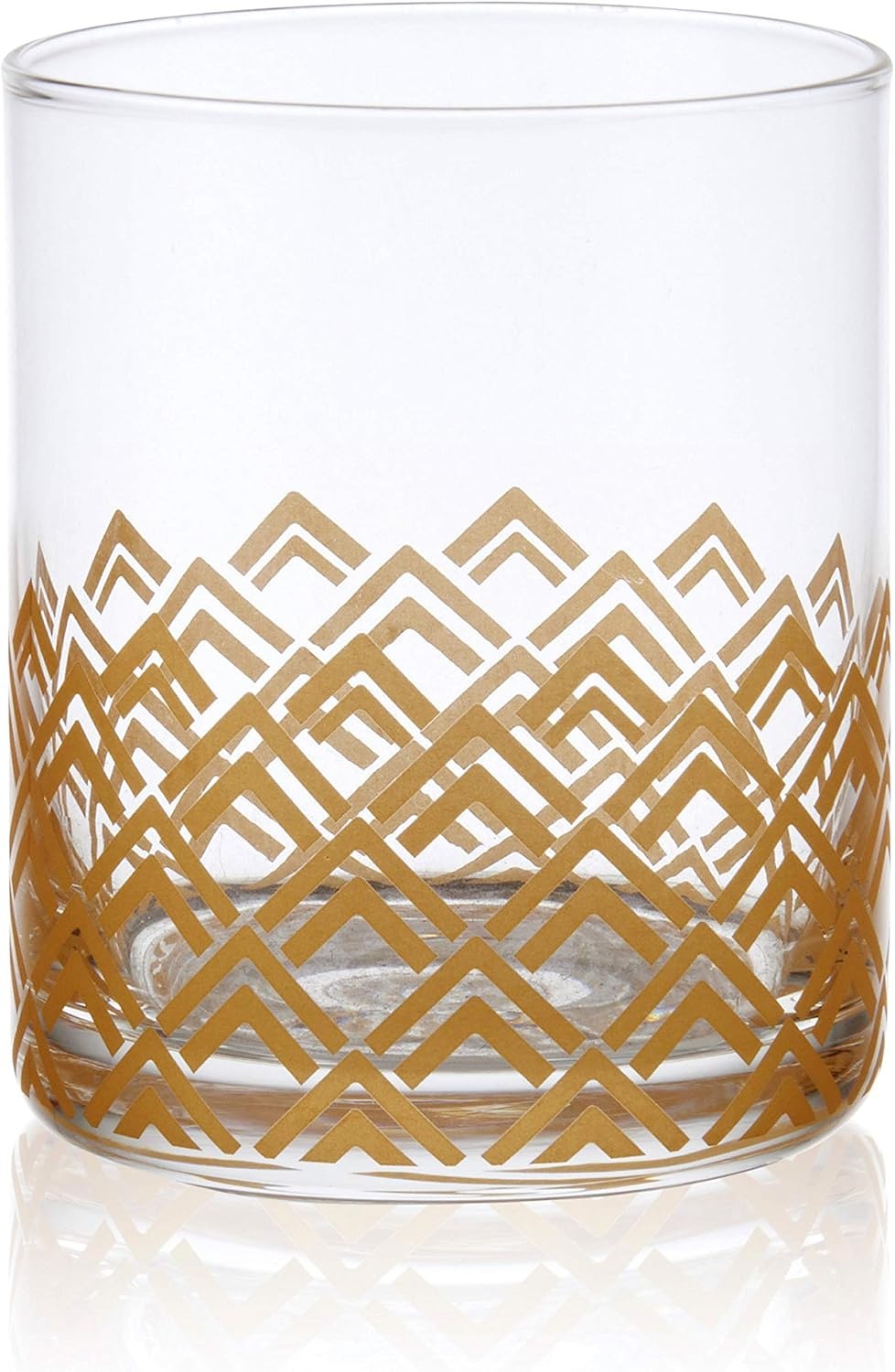 Mikasa Art Deco Set of 4 Double Old Fashioned Whiskey Glasses,13-Ounce, Gold(13 Ounces) - view 4